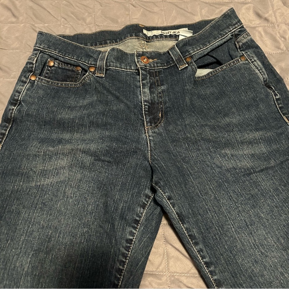 DKNY Blue Denim Jeans with little gems on the back side pocke dark blue ITEM 008